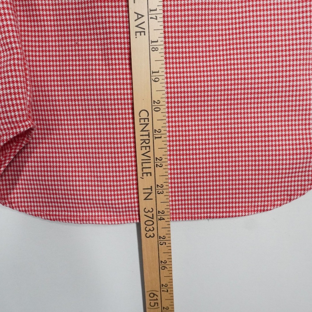 VTG Kelly's Kids Red White Gingham Button Down Shirt Long Sleeve Size‎ L 10-12 - Picture 8 of 9